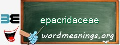 WordMeaning blackboard for epacridaceae